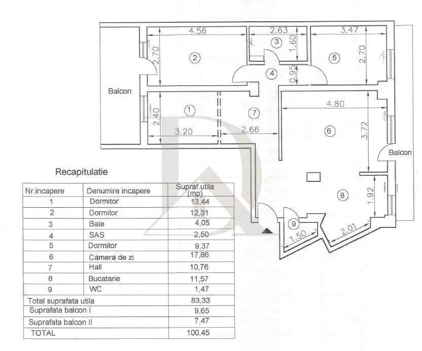 Centru Civic , apartament 3 camere , 100 mp - foto 7