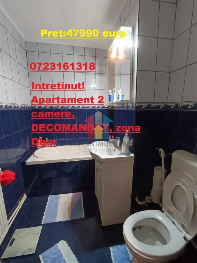 INTRETINUT! Ap 2 camere Decomandat etaj 4, zona Obor - foto 1