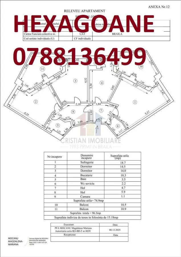 Faceti o Oferta! Hexagoane 3 camere 96 mp vedere la Dunare etaj intermediar - foto 1