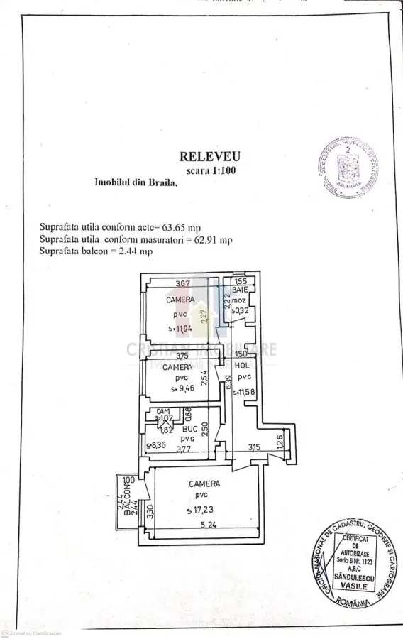 3 camere, confort 1 decomandat, 64 mp, Viziru 3 - foto 8