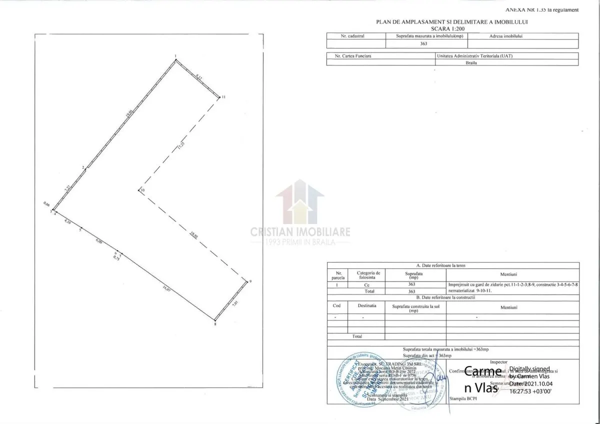 Ultracentral -Lic. Balcescu Teren intravilan  363 mp, 2 deschideri de 8m si 7 m, - foto 1