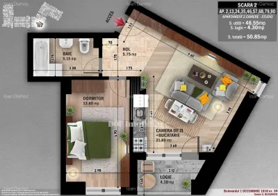 Inchiriere Apartament 2 Camere Costin Georgian - foto 4