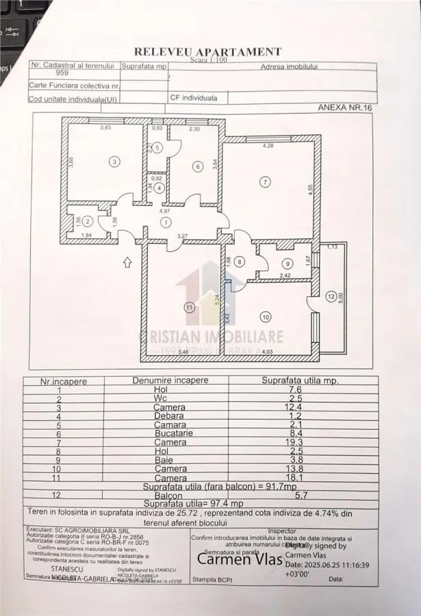 4 camere confort 1 decomandat, 97 mp, parter cu balcon, Buzaului - foto 12