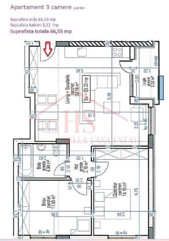 Apartament de vanzare cu 3 camere, parter inalt cu balcon. Zona linistita,  Teilor Floresti - foto 5