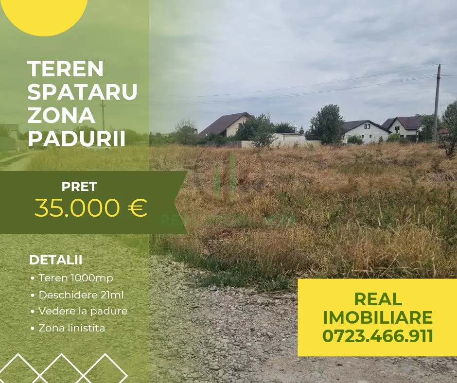 Teren pentru casa, sat Spataru, zona padurii ! - foto 1