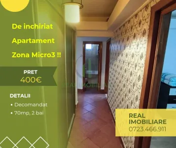 Apartament liber, 3 camere Micro3 ! - Buzau