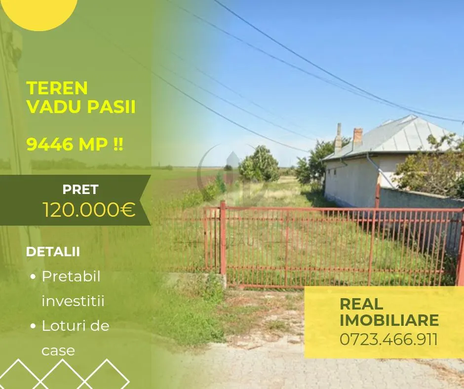 Teren Vadu Pasii pentru investitii ! - foto 1