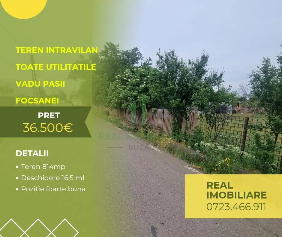 Teren constructie casa Focsanei - Vadu Pasii! - foto 1