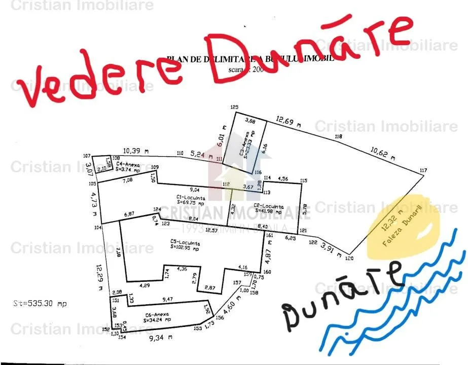 DESCHIDERE 12m la FALEZA DUNARII , Teren 535mp - foto 1