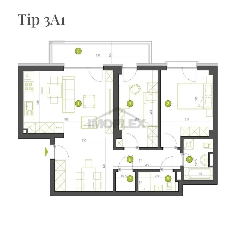 Apartament 3 camere spatios, ideal pentru familie sau cuplu modern – 74 mp utili + balcon 7,6 mp - foto 11