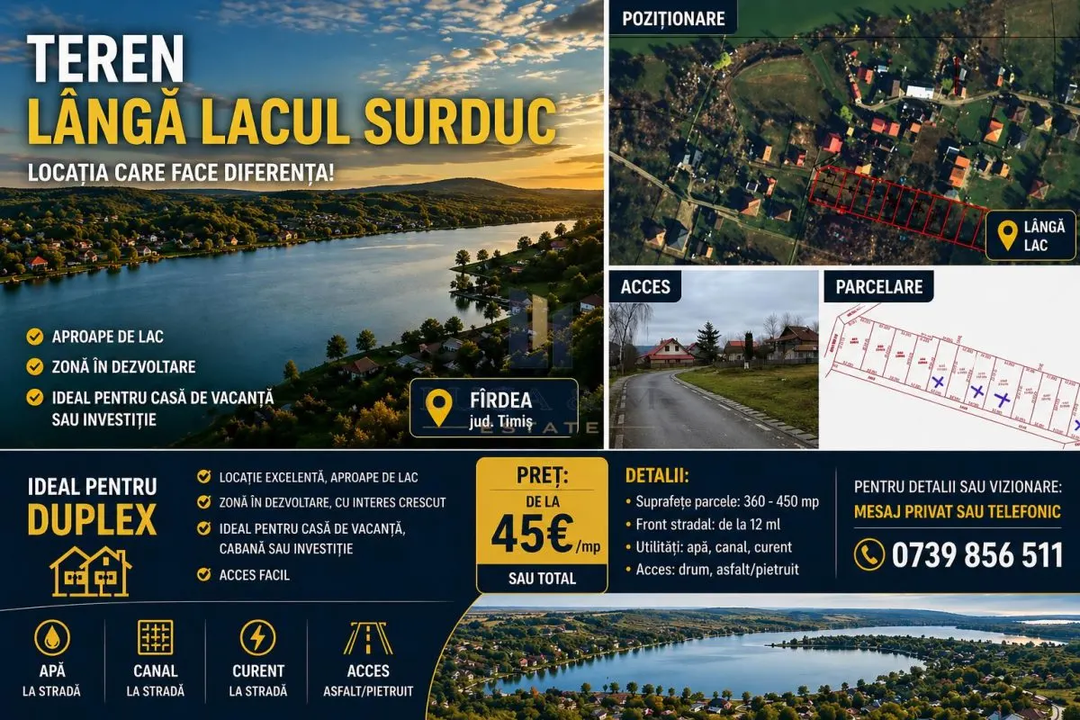 Terenuri zona Case de Vacanta  Lacul Surduc timis - foto 1