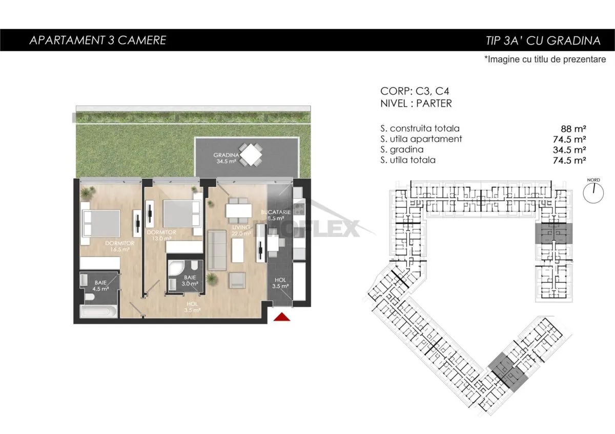 3 camere cu gradina si acces la piscina – viata moderna intr-un complex exclusivist - foto 9