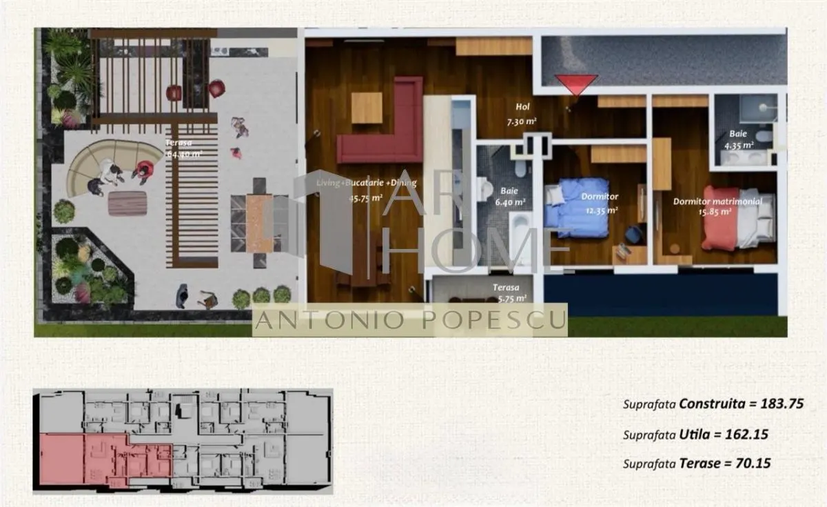 Penthouse 3 camere, constructie noua, in Ploiesti, zona Nord/ Kaufland - foto 19