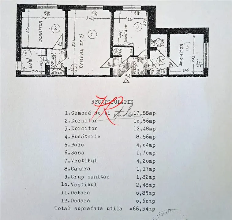 Vanzare apartament 3/4 camereTurda ideal birou, total renovat - foto 1