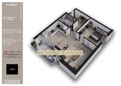 Vanzare apartament 2 camere premium,  bloc nou, Ploiesti,  zona Albert/ Kaufland Nord - foto 15