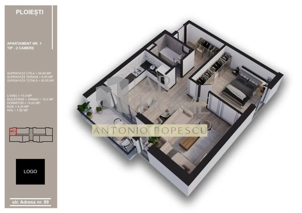 Vanzare apartament 2 camere premium,  bloc nou, Ploiesti,  zona Albert/ Kaufland Nord - foto 15