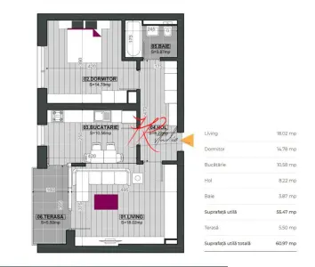 Vanzare apartament 2 camere , Pipera, complet mobilat si utilat - foto 1