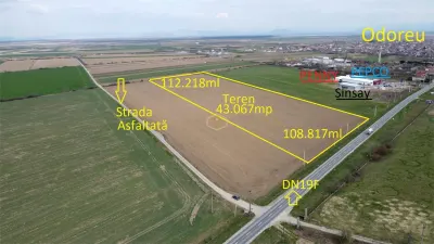 Teren Intravilan 43.067 mp | Deschidere DN19F | Odoreu – Satu Mare | Oportunitate  de Investiție - foto 2