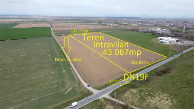 Teren Intravilan 43.067 mp | Deschidere DN19F | Odoreu – Satu Mare | Oportunitate  de Investiție - foto 3