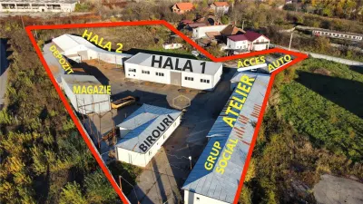 VIDEO | 14 Mai | Hale + Cladiri administrative | Teren intravilan - 9.727 mp | Productie, Sediu firma, Depozitare - foto 3