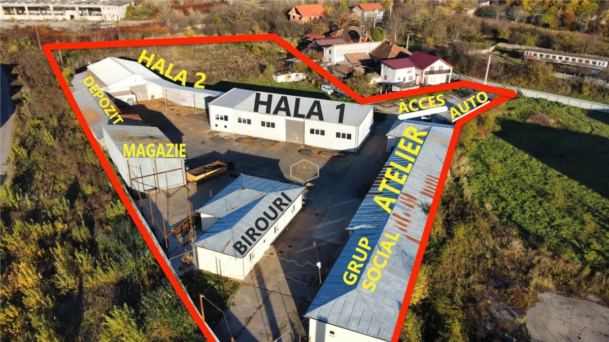 VIDEO | 14 Mai | Hale + Cladiri administrative | Teren intravilan - 9.727 mp | Productie, Sediu firma, Depozitare - foto 3