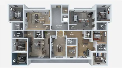 Apartament 3 camere spatios | Marcus Residence  | Parcul Cubic | Bloc Nou - foto 13