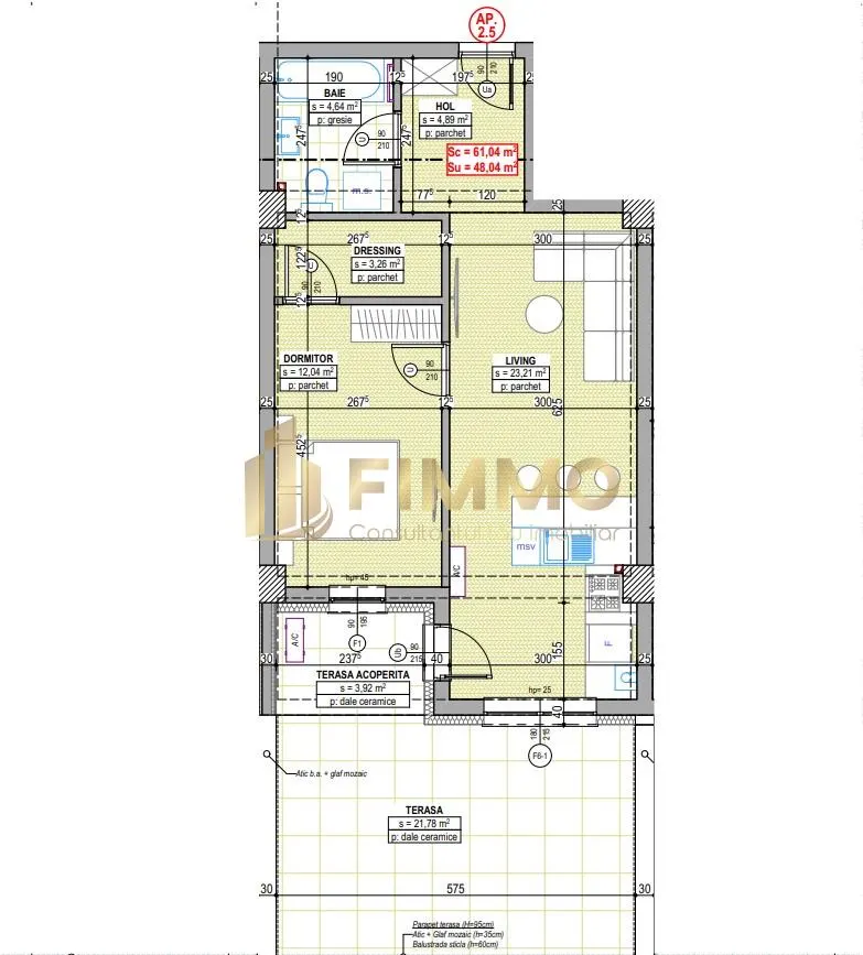 Apartamente 2 cam | 48mp | Terasa 22mp  | Traian Vuia | ID:1582 - foto 2