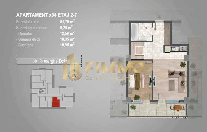 Apartament 2 cam | Bloc nou | Burdujeni Gheorghe Doja | ID: 1304 - foto 3