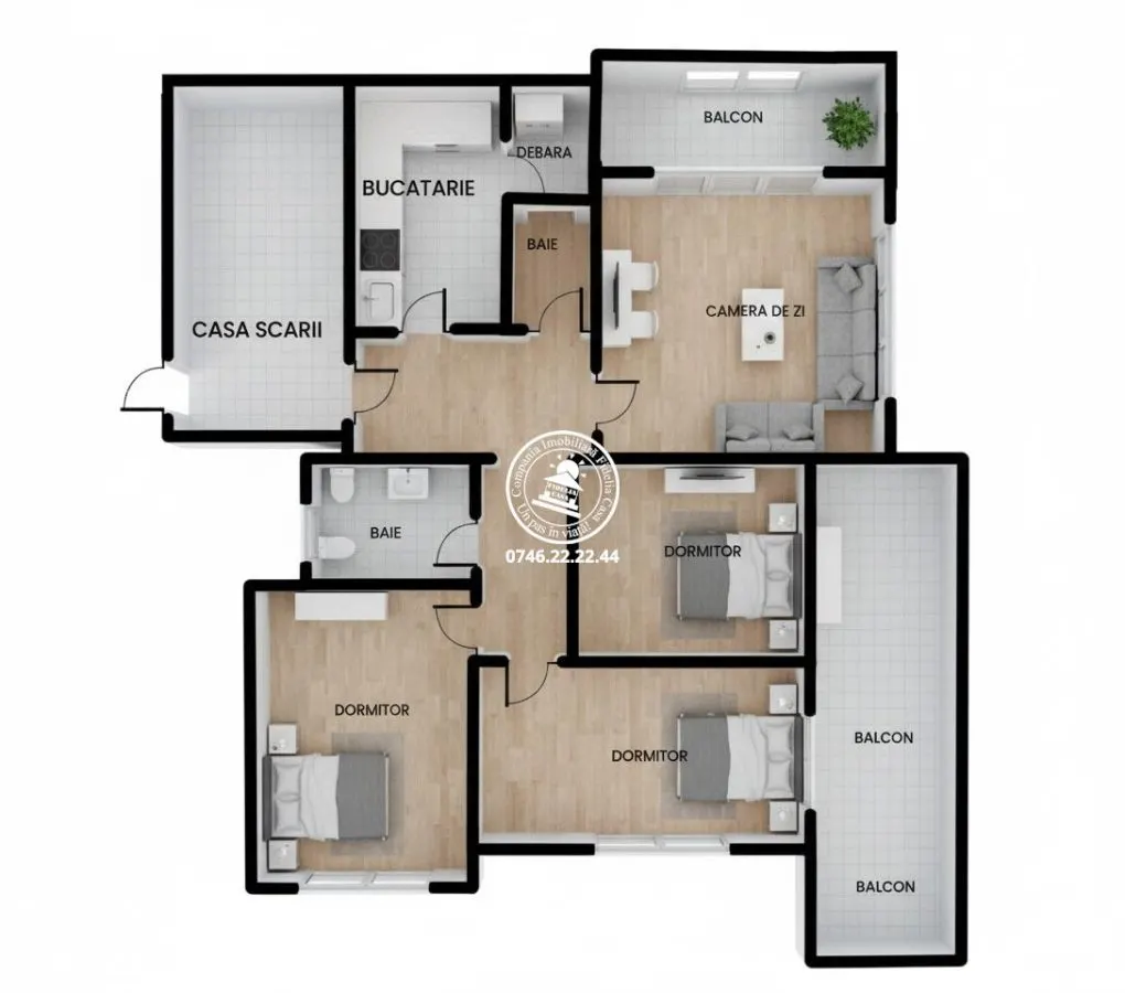 Apartament 4 camere  de vanzare  Centru, - foto 1