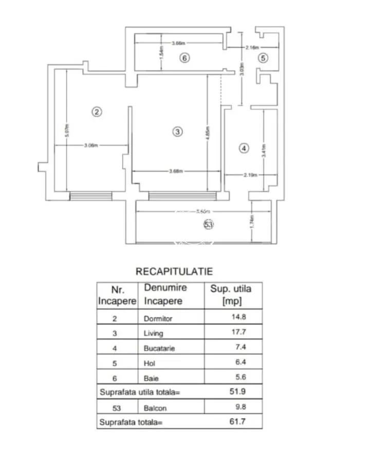 Apartament 3 camere  de vanzare Iasi Aroneanu, Sorogari, - foto 17