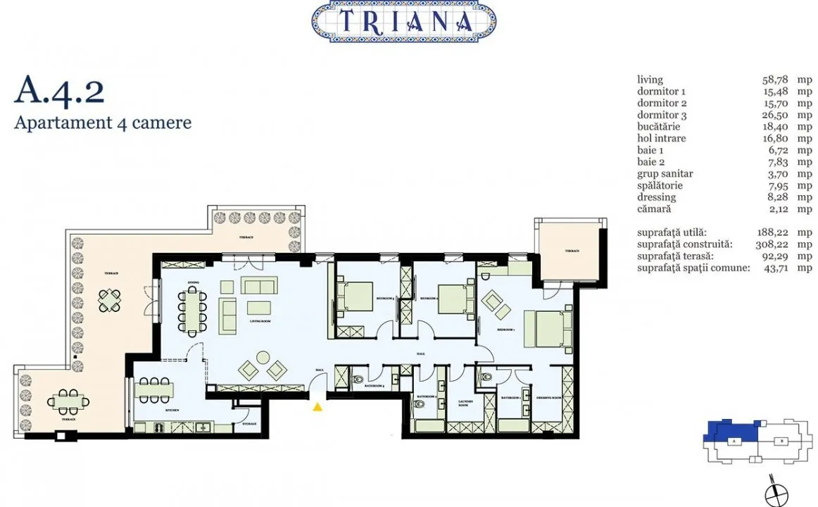 Penthouse Triana Pipera Complex 4 camere 188mp - foto 16