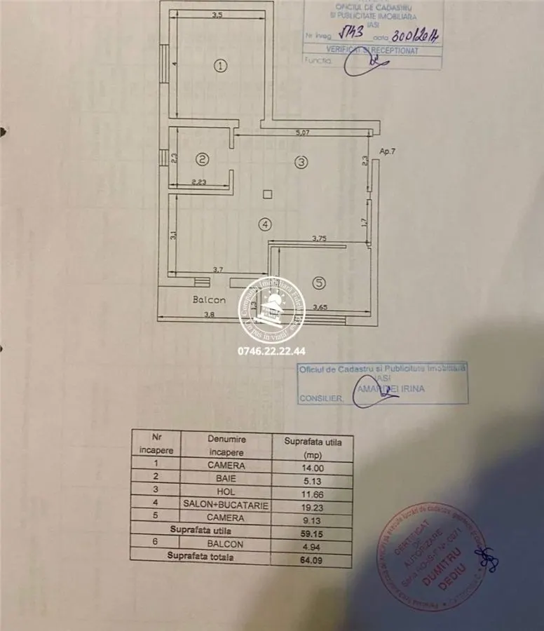 Apartament 3 camere  de vanzare  Valea Lupului, - foto 9