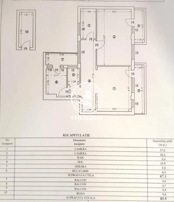 Apartament 3 camere  de vanzare  Centru, - foto 2