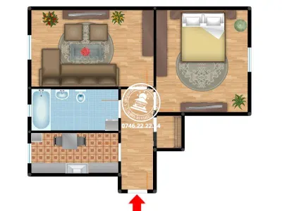 Apartament 2 camere  de vanzare  Piata Unirii, - Iasi