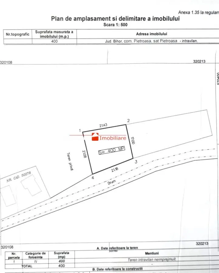 TEREN INTRAVILAN CONSTRUIBIL – 400 mp | Statiunea Boga, com. Pietroasa, jud. Bihor - foto 6