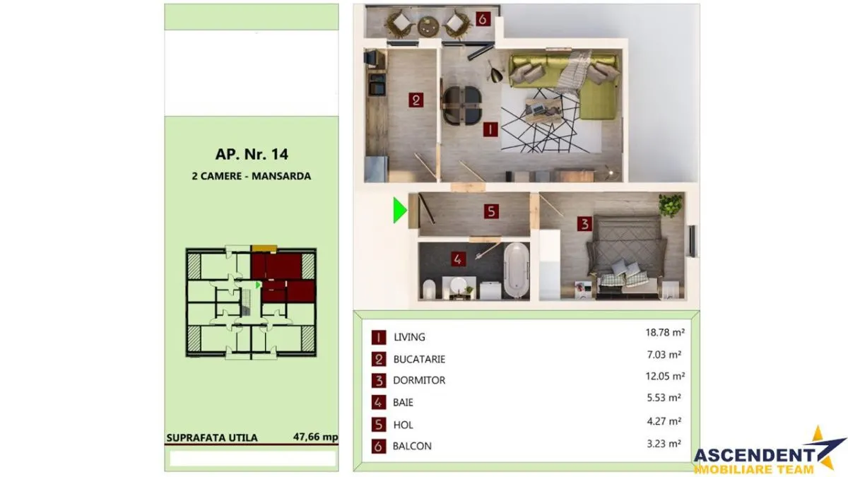 Apartament tip studio, finalizare 2024, Tractorul, Brasov - foto 2
