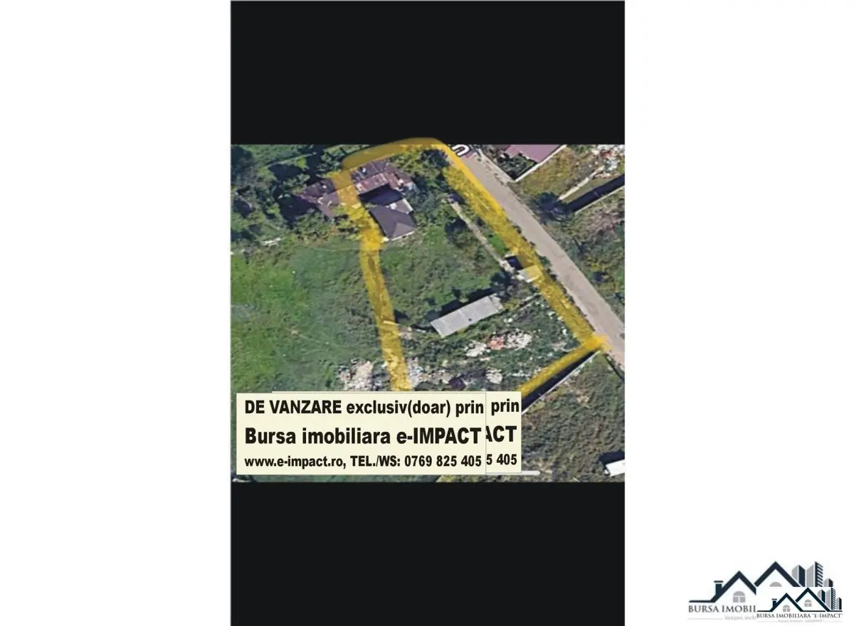 DE VZ. TEREN INTRAVILAN , CART. PODENI, Sup. - 1245 mp. pretabil pentru CONSTRUIREA unei LOCUINTE , hala, depozit. etc. - foto 1