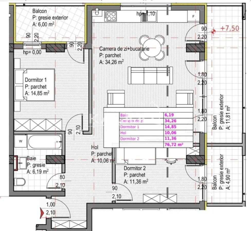 Apartament 3 Camere | 77 mp | TVA INCLUS | 3 terase | Gheorgheni - Sopor - foto 4