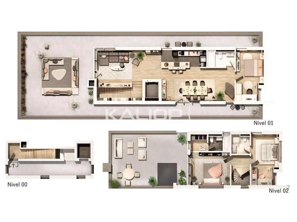 Apartament 2 niveluri I 4 camere I 125.56 mp I terasa 151 mp  I  zona Parcului Central - foto 2
