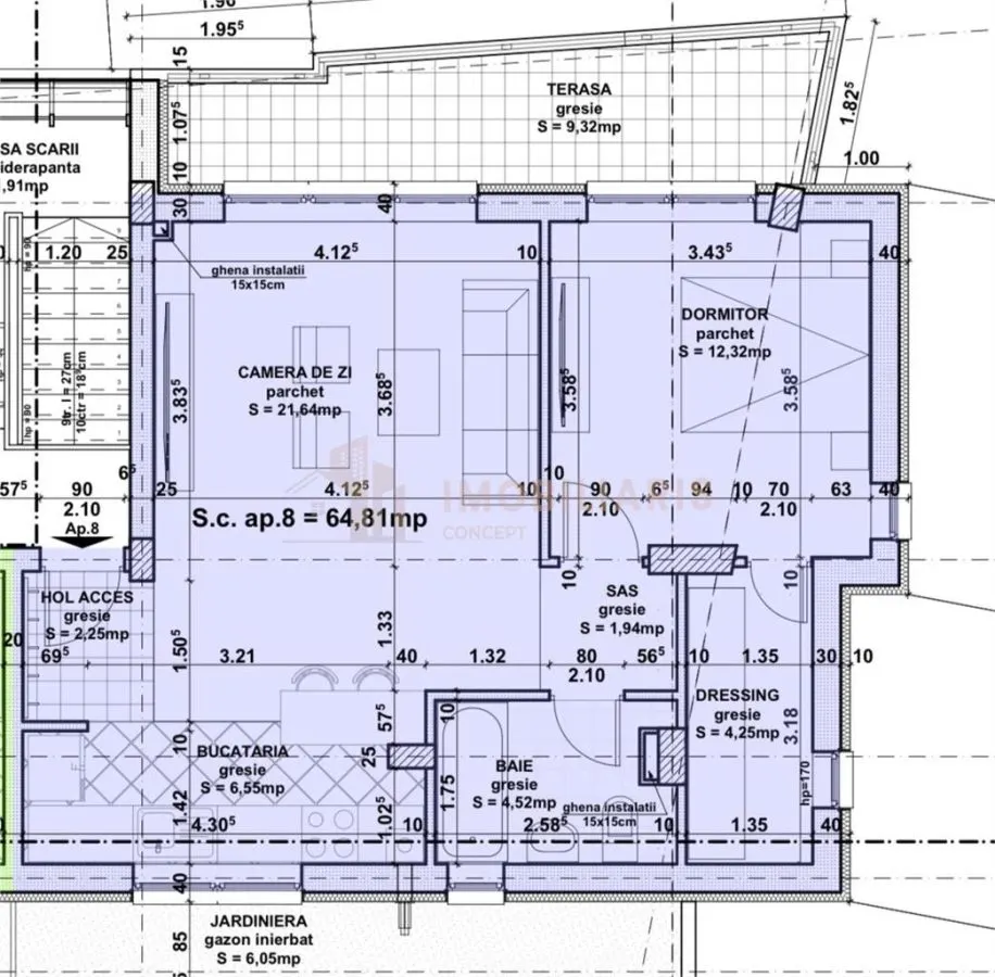 Apartament 2 camere, zona Marul de Aur - foto 6