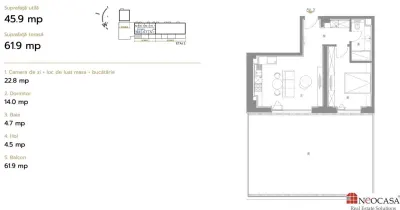 Apartament superb 2 camere - loc parcare inclus, terasa 60 mp - foto 13