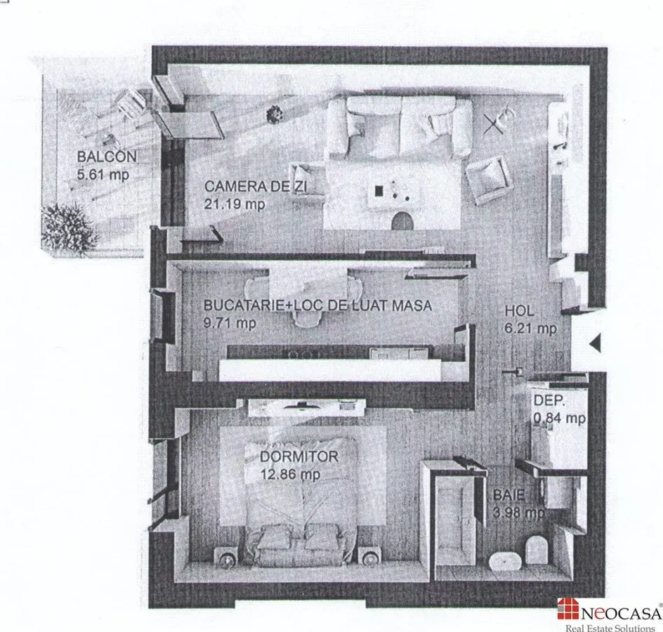 2 camere | Delta City – Tineretului | Etaj 1 | Complet mobilat si utilat - foto 11