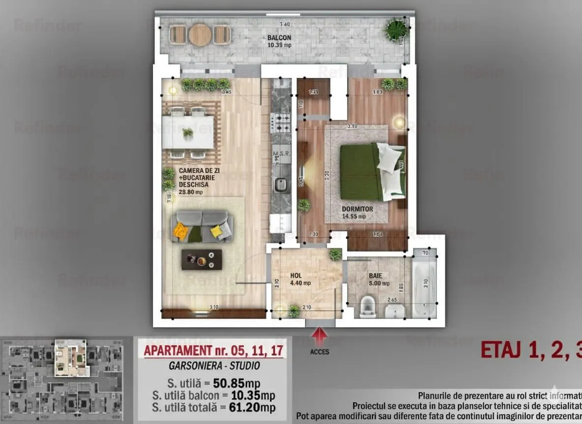 Vanzare apartament 2 camere nou | Nicolae Grigorescu | etaj 1/4 | constructie 2025 | 61mp utili | - foto 3