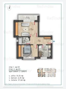 vanzare apartament 2 camere,  Nicolae Grigorescu, bloc 2025 in constructie,  etaj 1/3, decomandat, 52 mp utili, balcon, finisaje premium. - foto 5