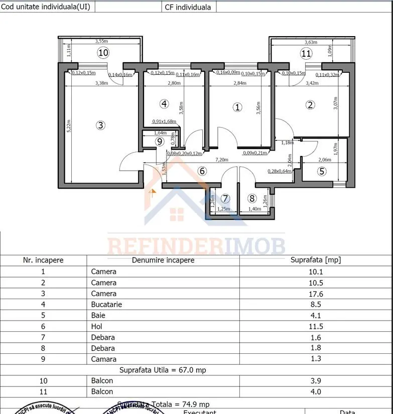 3 camere Rahova, decomandat, 2 bai, 2 balcoane - foto 1