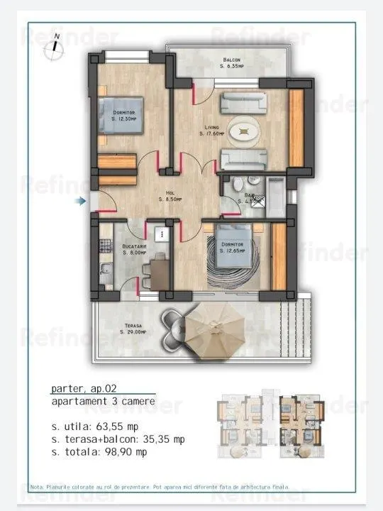 vanzare apartament 2 camere,  metrou Nicolae Grigorescu, bloc 2025 in constructie, etaj 1/3, decomandat, 52 mp utili, balcon - foto 11
