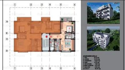 vanzare apartament 2 camere,  metrou Nicolae Grigorescu, bloc 2025 in constructie, etaj 1/3, decomandat, 52 mp utili, balcon - foto 15