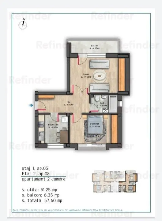 vanzare apartament 2 camere,  Nicolae Grigorescu, bloc 2025 in constructie,  etaj 1/3, decomandat, 52 mp utili, balcon, finisaje premium. - foto 9