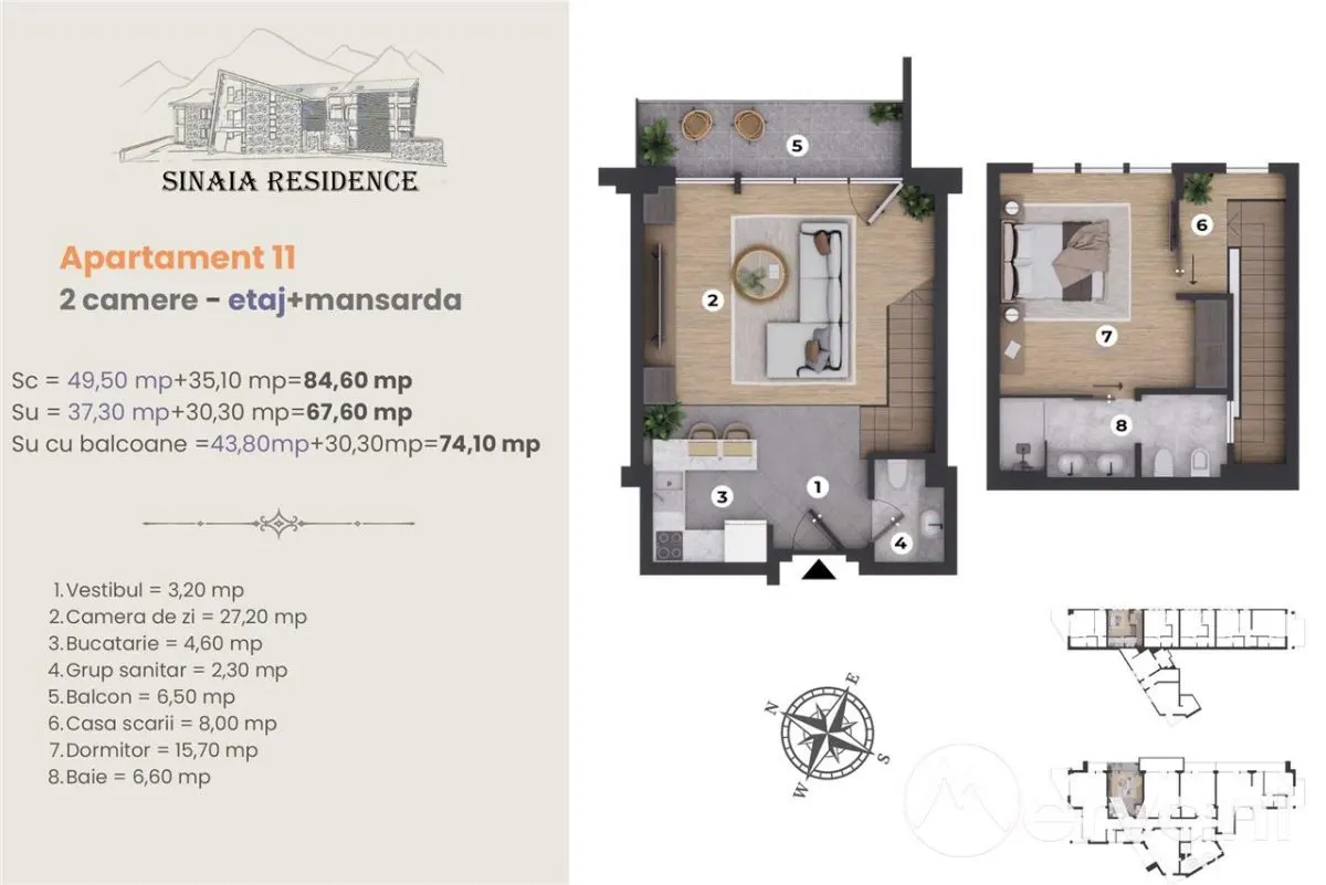 Apartament de Lux cu 2 camere de vanzare in Sinaia, Ap 11 - foto 2