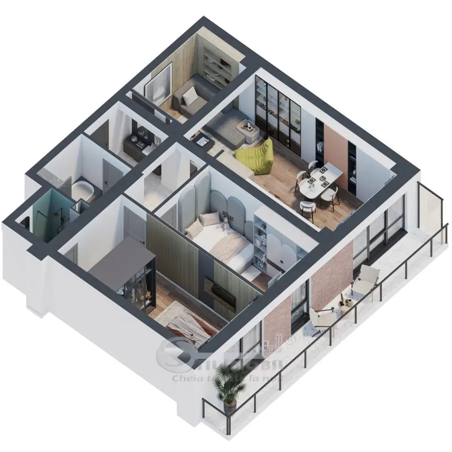 Apartament 3 camere, 79.73 mp â€“ Design premium Â 0% comision - foto 1